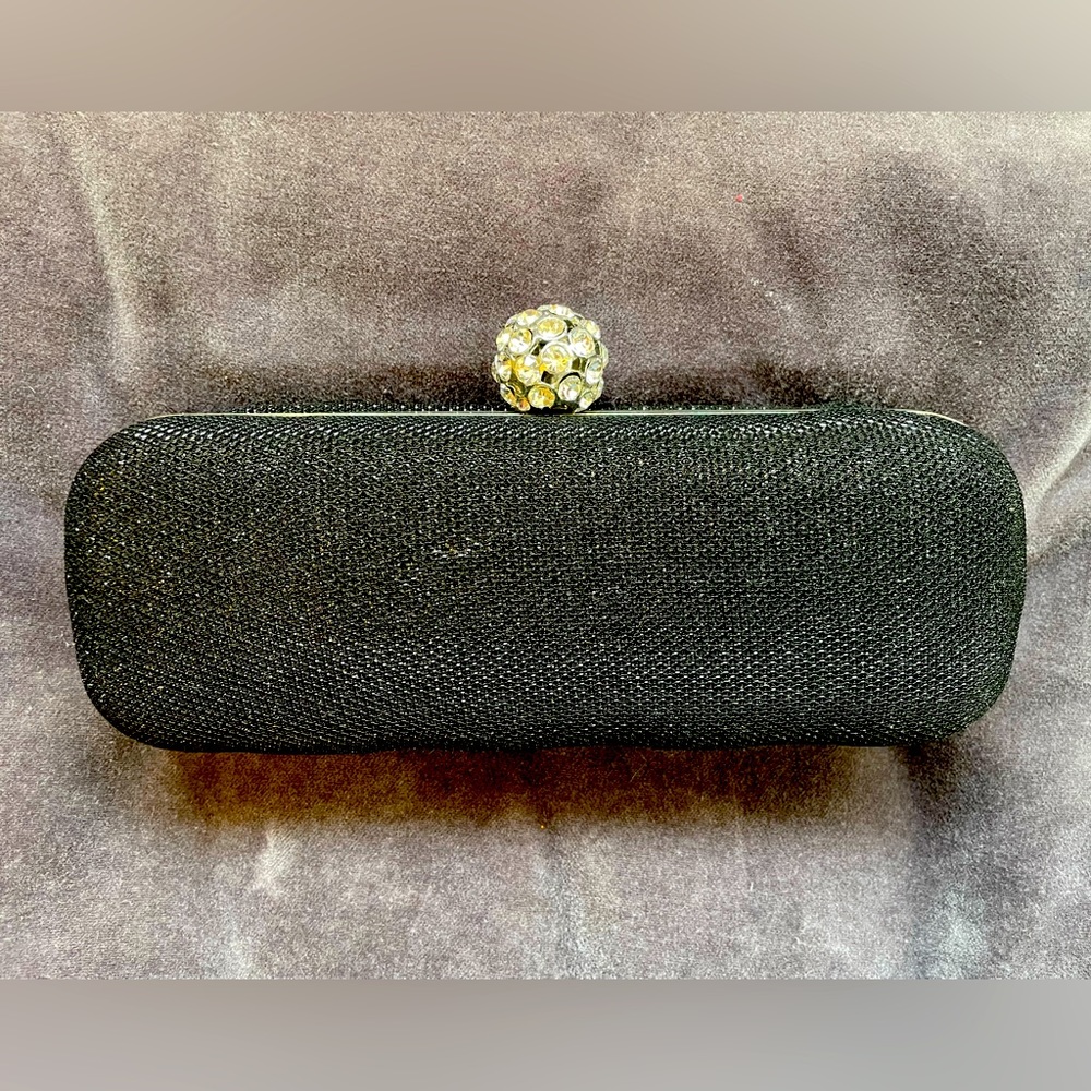 Nina black clutch/crossbody purse